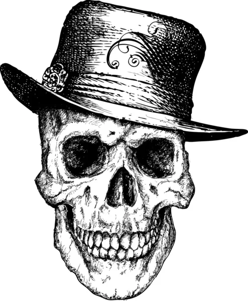 Pimp Skull Illustration — Stock Vector