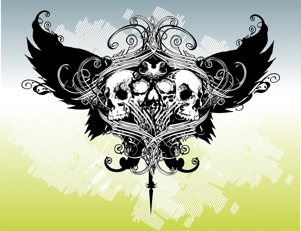 Kanatlı kafatasları illüstrasyon