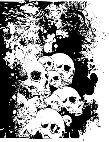 Wall of Skulls Illustration — Stock Vector