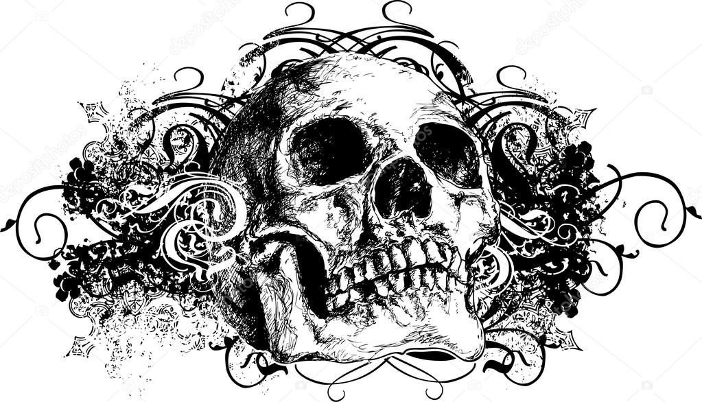 Hand Drawn Skull Illustration