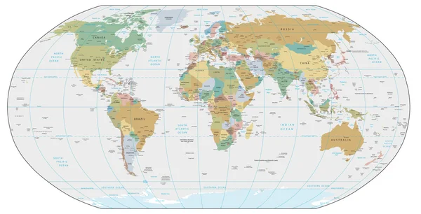 世界地図の惑星 — ストックベクタ