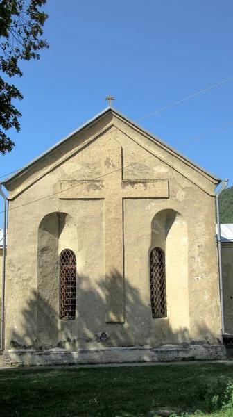 Cerkiew Chrześcijańskim Krzyżem Niej Gruziński Kościół Prawosławny Azerbejdżanie Gakh — Zdjęcie stockowe