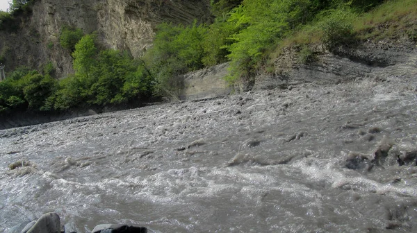 Piękny Widok Kaukaską Górę Rzekę Kurmuk Znajduje Się Azerbejdżanie Gakh — Zdjęcie stockowe