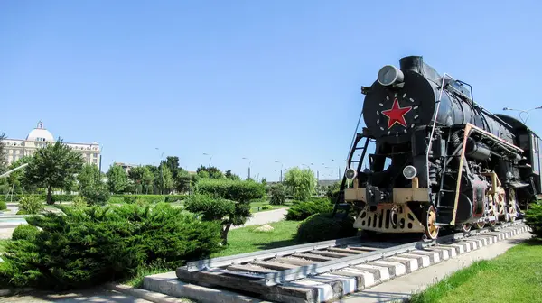 Tren Ruso Soviético Vieja Guerra Mundial Con Una Gran Estrella —  Fotos de Stock
