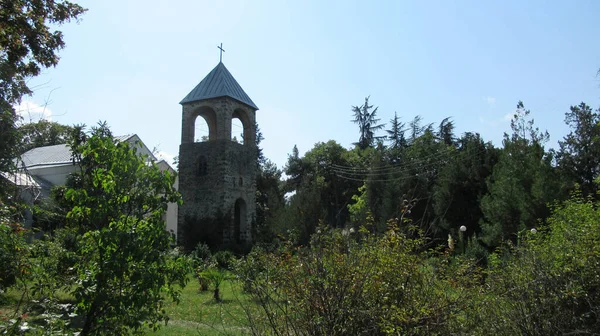 Edifício Igreja Ortodoxa Com Uma Cruz Cristã Igreja Ortodoxa Georgiana — Fotografia de Stock