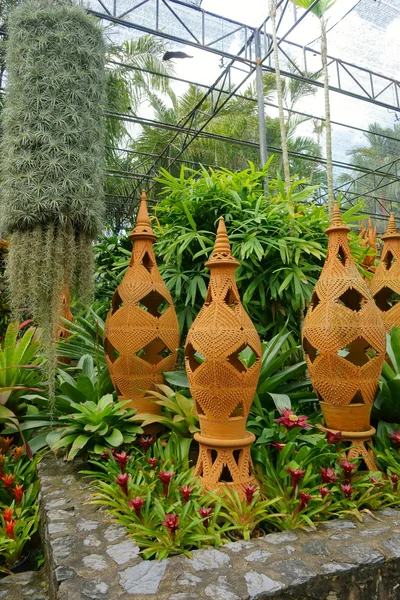 Naranjería con plantas y flores — Foto de Stock