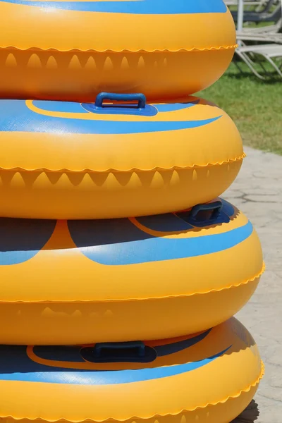 rubber rings in the water park