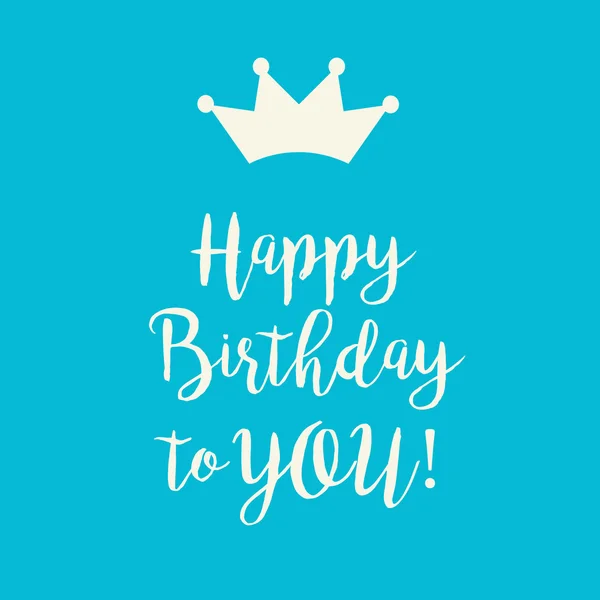 Голубая бирюзовая открытка с днем рождения с короной — стоковое фото