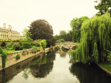 River view of the University of Cambridge clipart