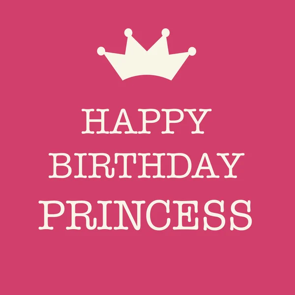 Prenses tacı olan pembe mutlu doğum günü kartı