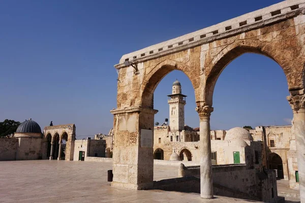 Schöne Stadtlandschaft Mit Bögen Der Altstadt Von Jerusalem — Stockfoto