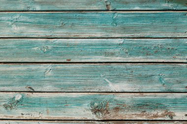 Eski kırık boya ahşap zemin üzerine mavi