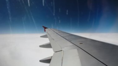Uçağın kanat. pencereden görüntüleme
