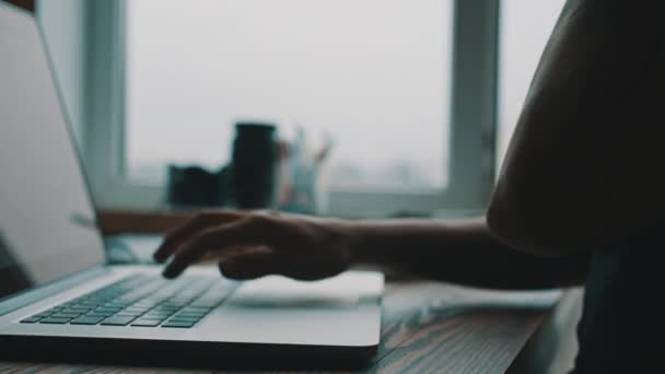 Girl working on computer — Stock Video