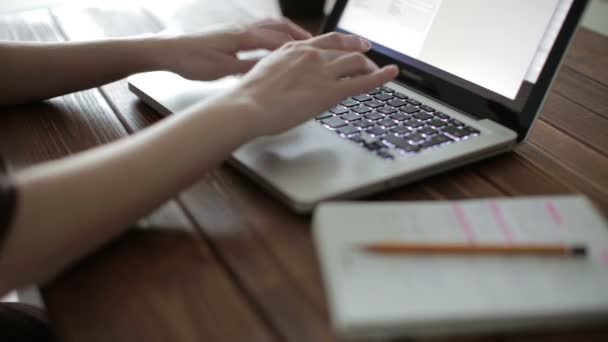 Woman work on the computer — Stock Video