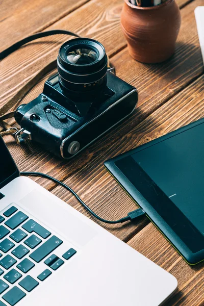 Espacio de trabajo para fotógrafo — Foto de Stock