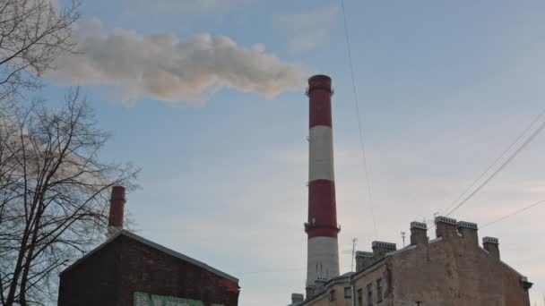 Endüstriyel baca duman arka plan — Stok video
