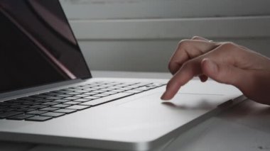 Dizüstü bilgisayarda çalışarak işkadını eller