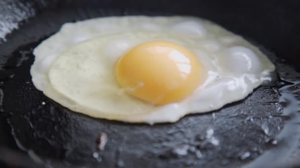 Eier in einer Pfanne kochen — Stockvideo