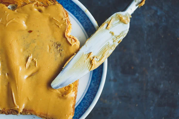 Peanut butter sandwiches or toasts — Stock Photo, Image