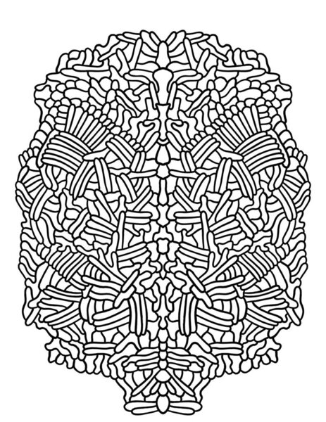 Abstract black and white coloring illustration - fancy symmetrical mosaic