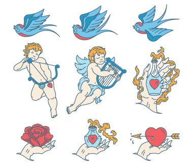 Aşık dövme renkli