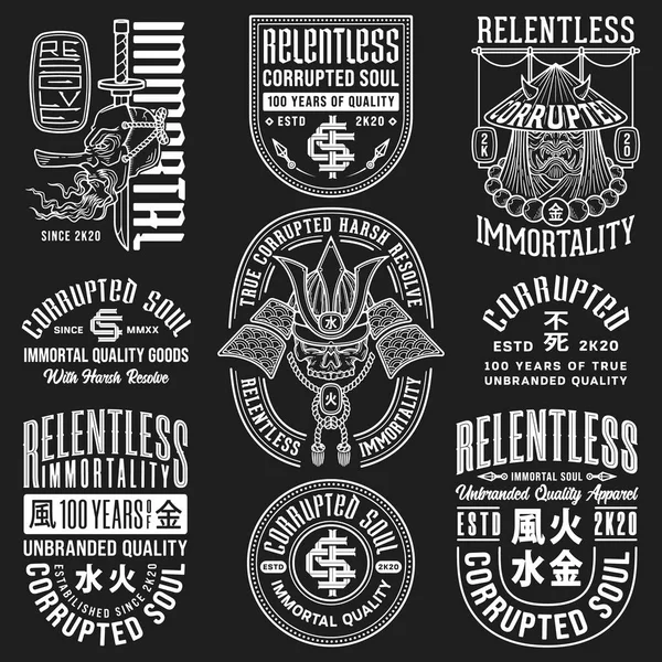 Vol Number White Black Vector Illustration Named Relentless Immortality Illustrations — Archivo Imágenes Vectoriales