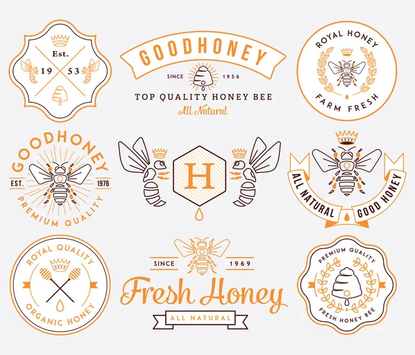 蜂蜜和蜜蜂 免版税图库矢量图片