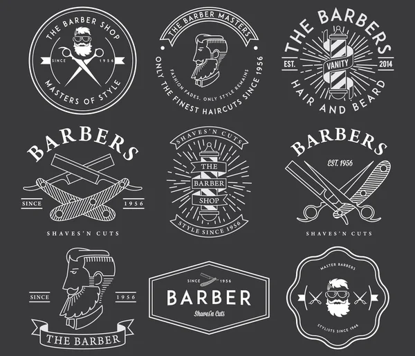 Barber estilo blanco — Vector de stock