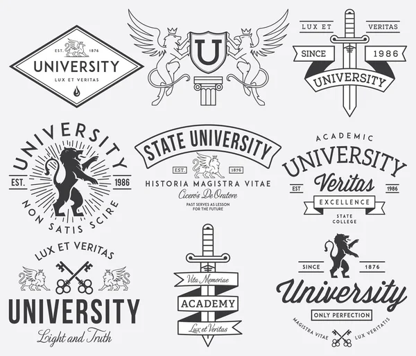 学院和大学徽章白底黑 矢量图形