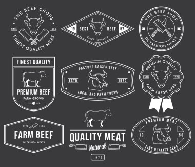 Kalite sığır eti 2 siyah üzerine beyaz