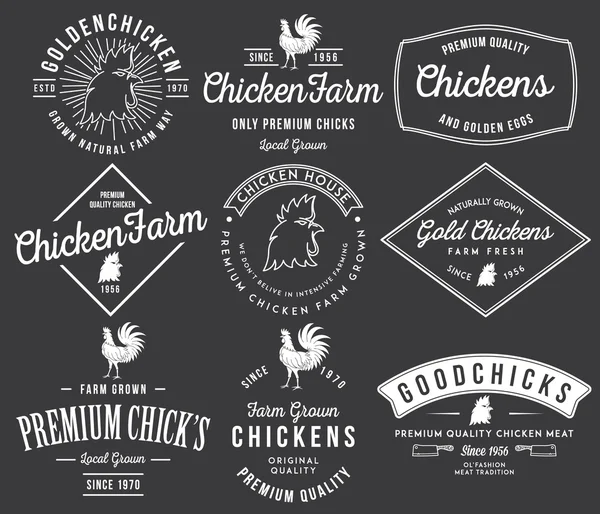 Viande de poulet d'élevage blanc sur noir — Image vectorielle