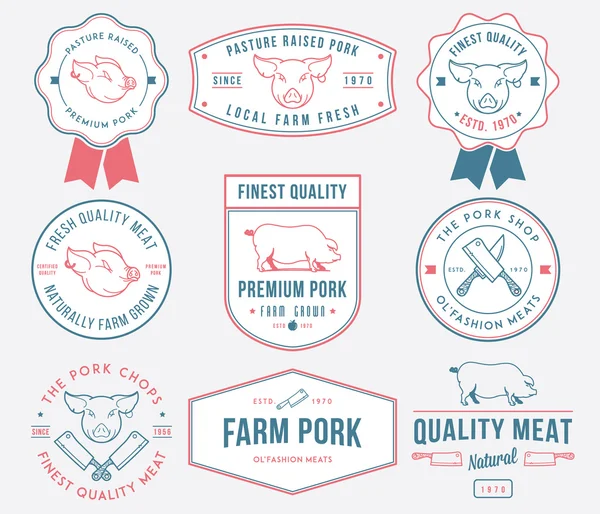 Carne de cerdo Premium coloreada — Vector de stock