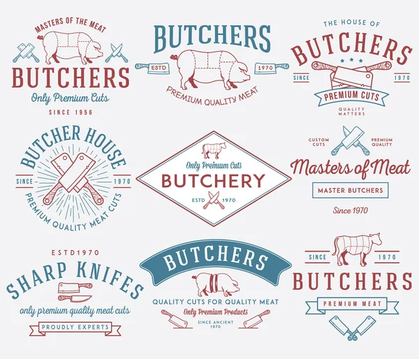 The butcher bundle 2 colored — Stock Illustration The butcher bundle 2 colored Royalty Free Stock Illustrations