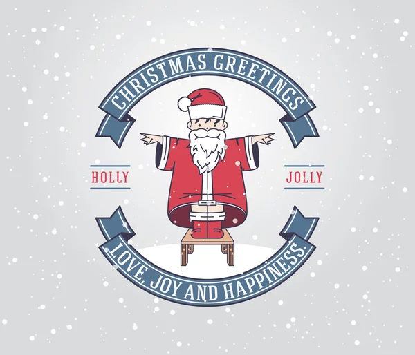 Carte de voeux de Noël avec santa claus boy — Image vectorielle