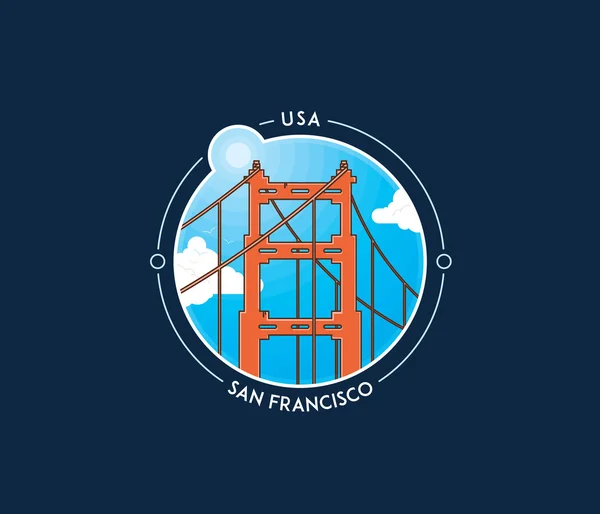 San Francisco golden gate vektör simgesi — Stok Vektör