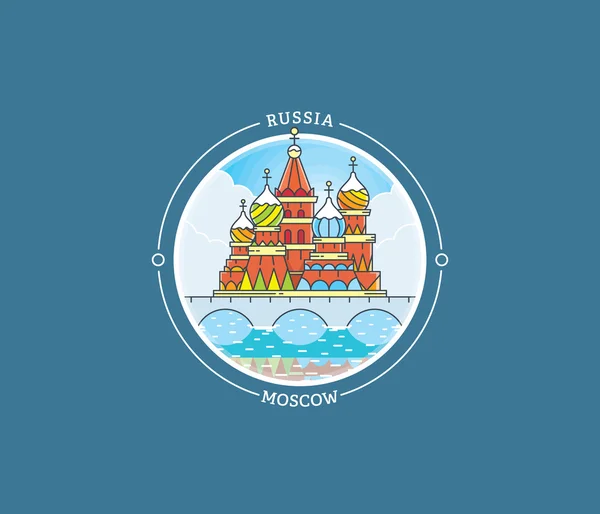 Moscú icono de la ciudad vector basílica — Vector de stock