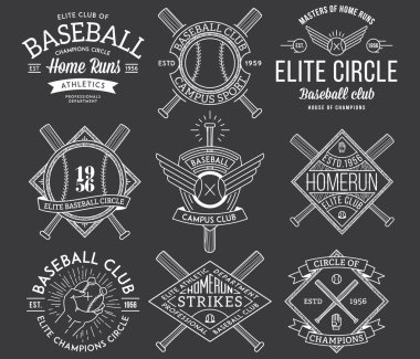 Baseball badges and icons clipart