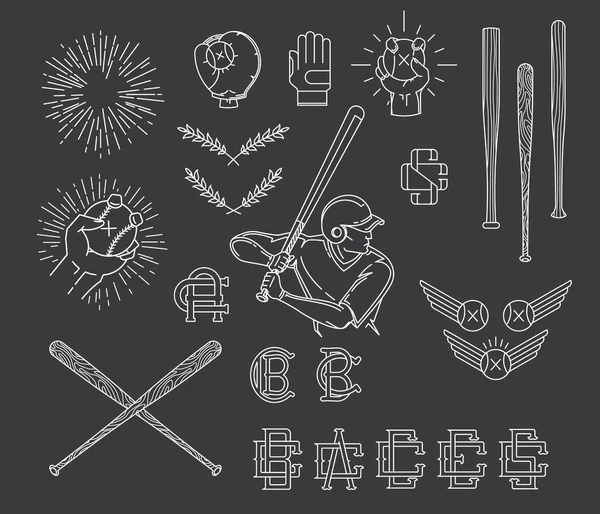 Collection de symboles de baseball — Image vectorielle