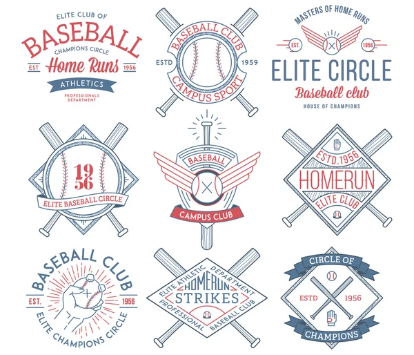 棒球徽章和图标 免版税图库插图