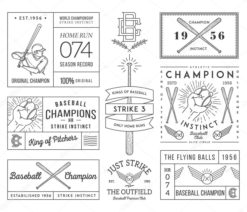 Baseball badges and icons