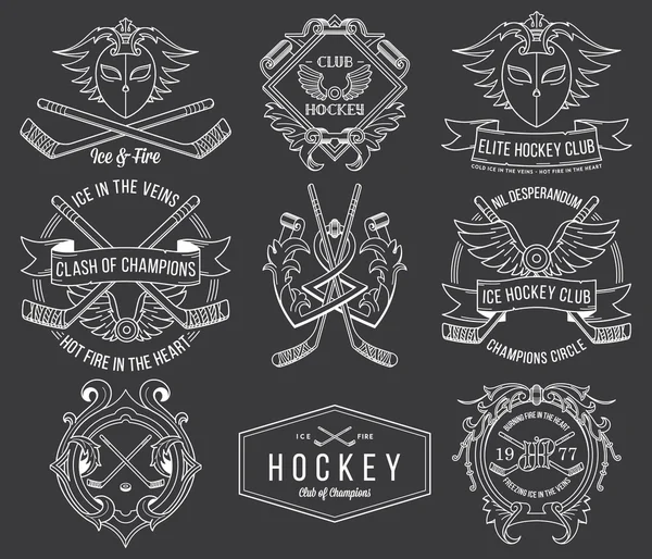 Lencana hoki dan label vol. 1 putih Stok Ilustrasi Bebas Royalti