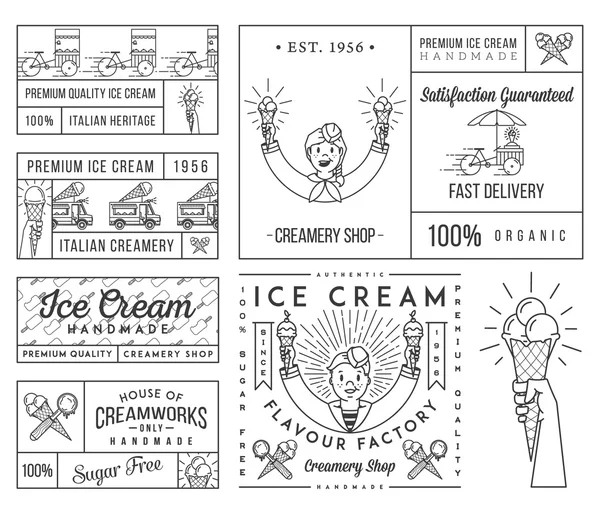 Ice Cream 4 zwart — Stockvector