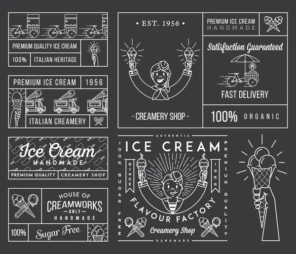 Helado 4 blanco — Archivo Imágenes Vectoriales