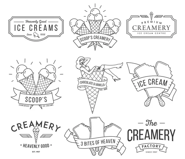 Ice Cream 1 czarny — Wektor stockowy