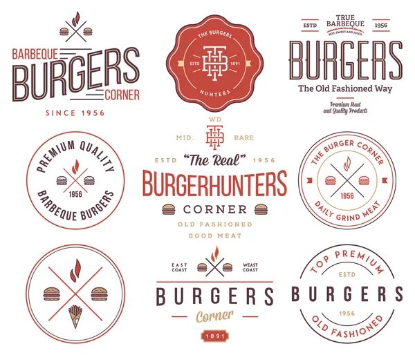 Fast food badges and icons colored 2 — Stock Vector
