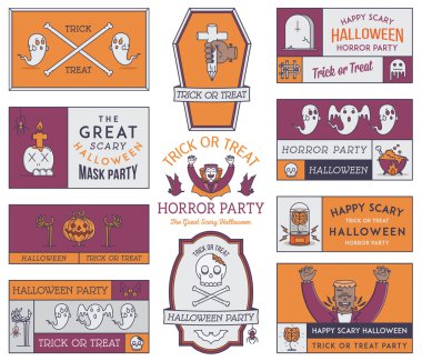 Mutlu Cadılar Bayramı öğeleri renkli