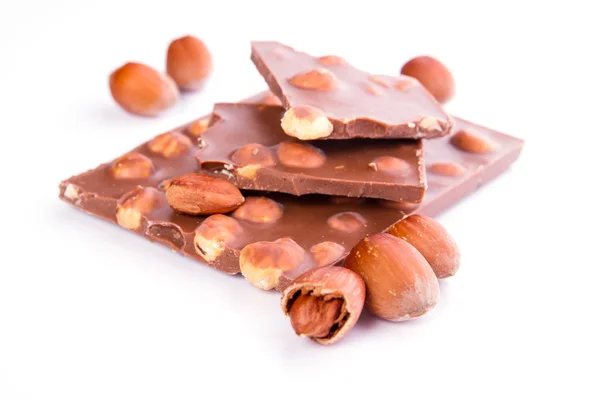 Schokolade mit Haselnüssen — Stockfoto