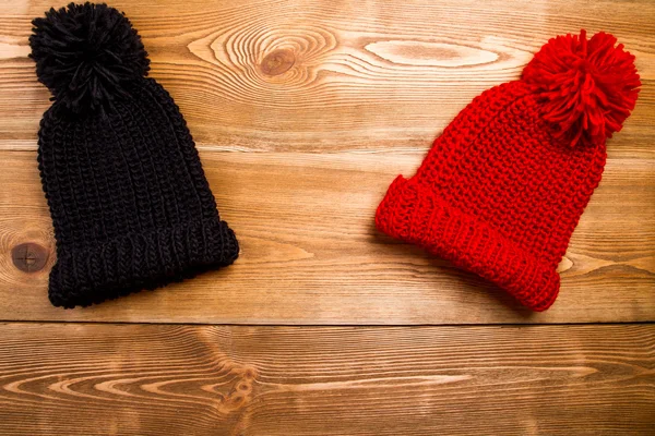 Cappelli invernali con nappa — Foto Stock