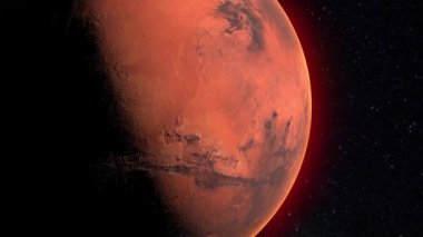 Mars 'ın uzayda 3 boyutlu animasyonu